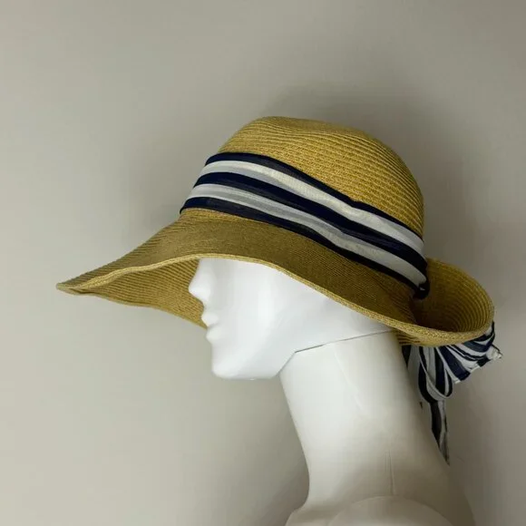 Jendi Women's Wide Brim Sun Hat with ribbon - Picture 5 of 11